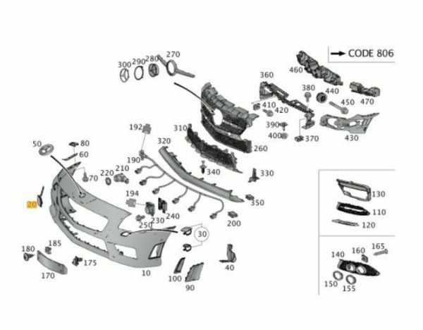NEW GENUINE MERCEDES BENZ SLK R172 AMG FRONT BUMPER TOW HOOK COVER CAP PRIMED A17288526239999 - Image 2