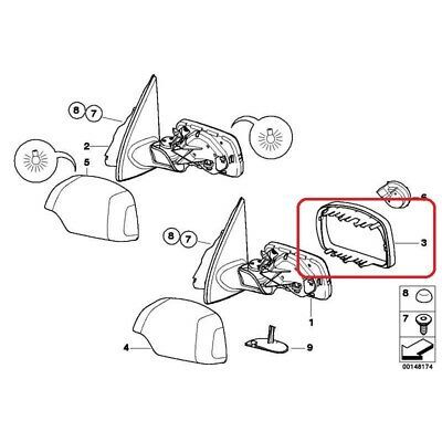 BMW NEW GENUINE E53 X5 SERIES 1999-2006 RIGHT O/S MIRROR TRIM RING BLACK 51167002320 - Image 2