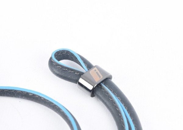 NEW GENUINE BMW COLLECTION LANYARD NAPPA LEATHER METAL BLUE/BLACK 80232411535 - Image 2
