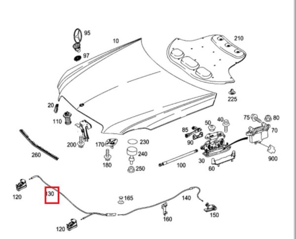 NEW GENUINE MERCEDES BENZ MB E CLASS ELEGANCE W212 ENGINE HOOD RELEASE CABLE - Image 3