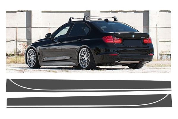 Side Decals Sticker Vinyl Dark Grey suitable for BMW 3 Series F30 F31 (2011-Up) M-Performance Design