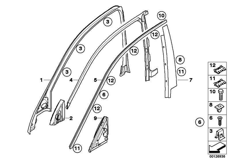 BMW NEW GENUINE E60 E61 03-10 FRONT N/S LEFT DOOR PILLAR MATTE PANEL 51337033803 - Image 3