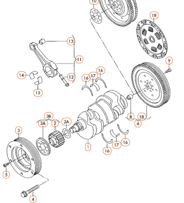 NEW GENUINE AUDI VOLKSWAGEN CRANKSHAFT GEAR 12 POINT HEAD BOLT 078105229D - Image 2