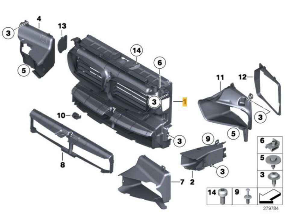 NEW GENUINE BMW 5 SERIES F10 F11 FRONT AIR DUCT SLAM PANEL 51747200787 - Image 2