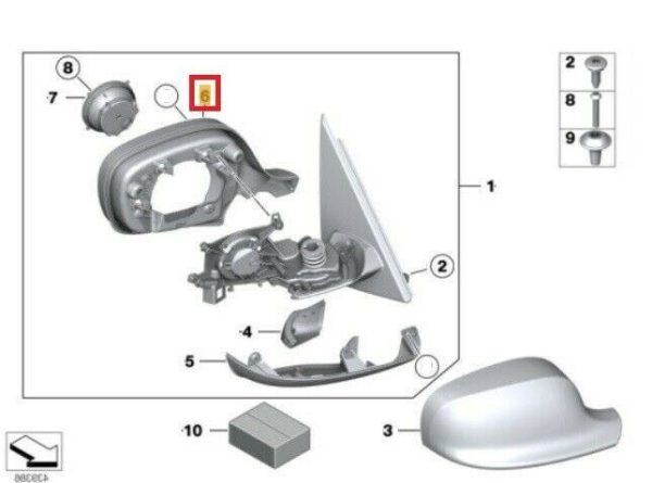 NEW GENUINE BMW X3 F25 2010 - 2014 FRONT WING MIRROR SUPPORTING RING LEFT N/S 51167284805 - Image 2