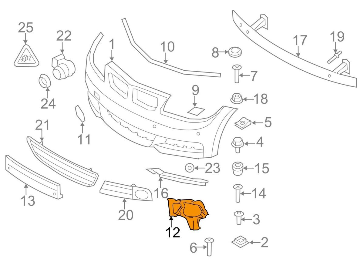 BMW NEW GENUINE 3 E90 E91 05-08 FRONT M SPORT BUMPER N/S LEFT FOG LIGHT SUPPORT 51117906497 - Image 2