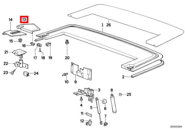 NEW GENUINE BMW 3 SERIES E30 CONVERTIBLE FOLDING MECHANISM TOP COVER LEFT N/S 51131932869 - Image 2