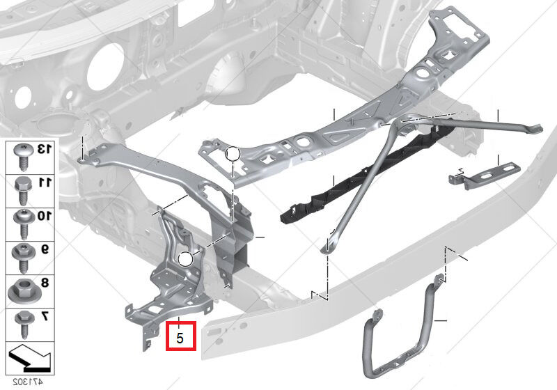BMW X1 SERIES F45 F46 NEW 2014 - 2017 FRONT RIGHT HEADLIGHT SUPPORT ARM 51647302532 - Image 2