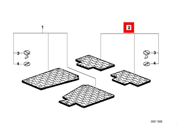 FOR NEW GENUINE BMW 5 SERIES E39 REAR ALL WEATHER RUBBER FLOOR MATS - Image 2