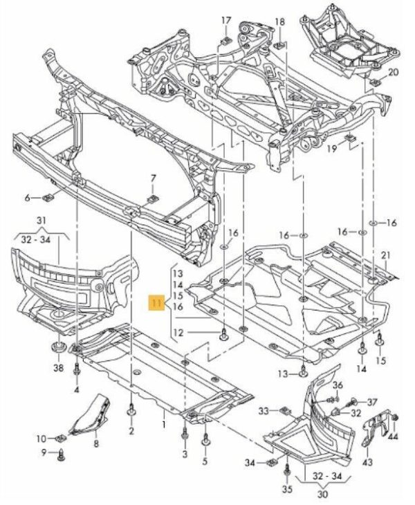 NEW GENUINE AUDI A6 A7 11-16 UNDER ENGINE DAMPING PAN REAR PART 4G0863822J - Image 2