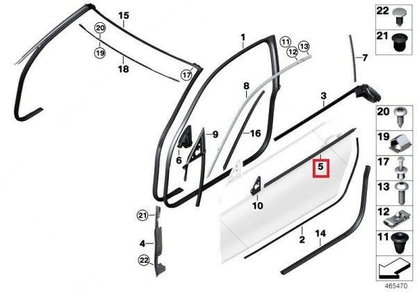BMW NEW GENUINE 4 SERIES F32 DOOR WINDOW SWEEP FELT WEATHERSTRIP MOLDING LEFT 51337279773 - Image 2