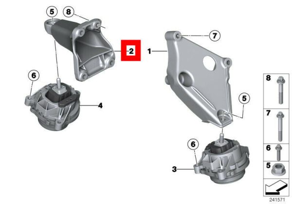 FOR NEW GENUINE BMW F20 F30 F32 F25 N47N DIESEL  ENGINE MOUNTING BRACKET RIGHT 22116855822 - Image 2