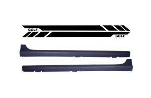 Side Skirts suitable for VW Golf V MK5 (2003-2007) with Side Decals Sticker Vinyl Black GTI Design