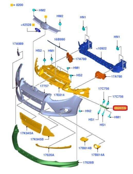 NEW GENUINE FORD FOCUS 11-15 FRONT BUMPER MOUNTING BRACKET RIGHT O/S 1718730 - Image 2