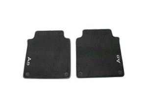 NEW GENUINE AUDI A8L 2018- REAR PREMIUM BLACK TEXTILE FLOOR MATS 4N4061276MNO