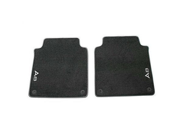 NEW GENUINE AUDI A8L 2018- REAR PREMIUM BLACK TEXTILE FLOOR MATS 4N4061276MNO