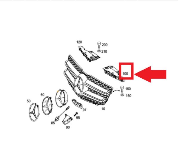 NEW GENUINE MERCEDES MB X204 GLK FRONT GRILL MOUNTING BRACKET LEFT A2048850436 - Image 2