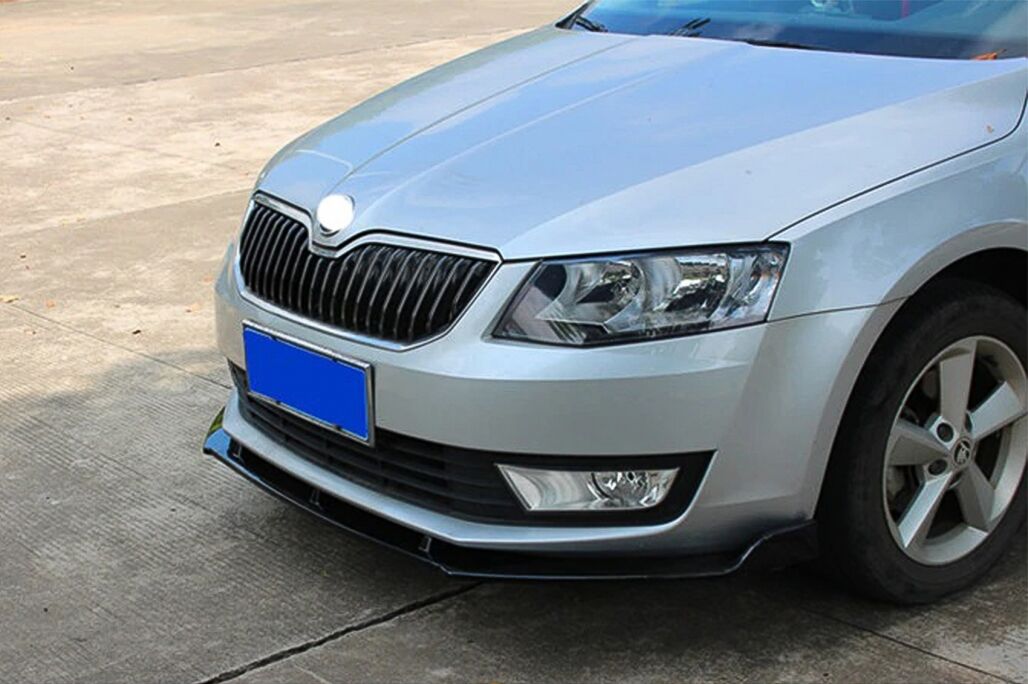 Front Bumper Add-On Spoiler Lip Extension suitable for Skoda Octavia III 5E Sedan Estate (2013-2016) Piano Black - Image 11