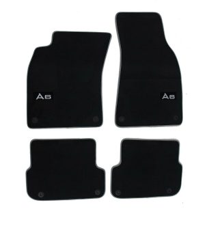 NEW GENUINE AUDI A6 09-11 FRONT & REAR PREMIUM BLACK TEXTILE FLOOR MATS LHD 4F1061270PAMNO