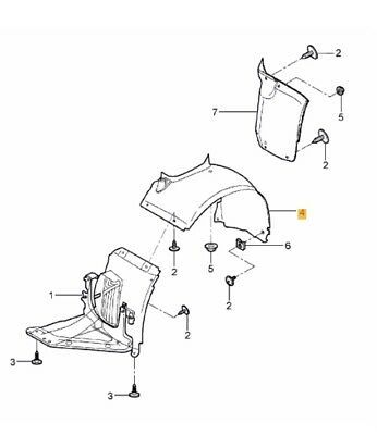 NEW GENUINE PORSCHE 987 BOXSTER CAYMAN FRONT WHEEL HOUSING LINER REAR RIGHT O/S 98750420400 - Image 2