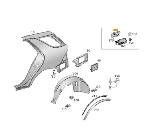 NEW GENUINE MERCEDES BENZ ML GLE CLASS W166 FUEL TANK CAP COVER RIGHT O/S A1667570006 - Image 2