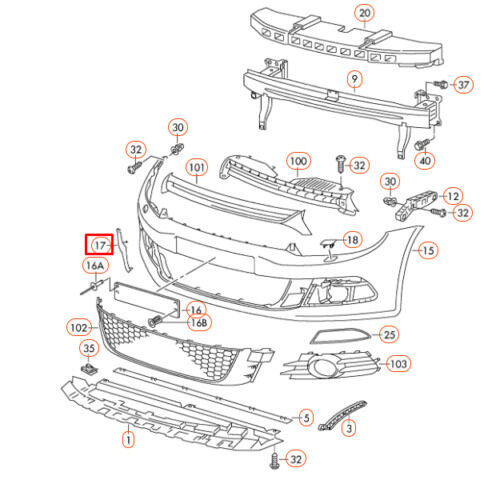 NEW GENUINE VOLKSWAGEN SCIROCCO MK3 PACKAGE FRONT BUMPER TOW HOOK COVER EYE CAP 1K8807241DGRU - Image 2