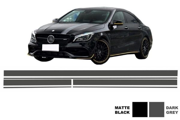 Set Sticker Vinyl Dark Grey Upper Bonnet Roof & Tailgate suitable for MERCEDES CLA W117 C117 X117 (2013-2016) A Class W176 (2012-up) A45 Design