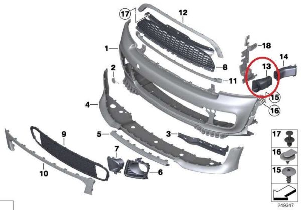 MINI NEW R55 R56 R57 R58 R59 JCW FRONT BRAKE DUCT AIR CHANEL RIGHT O/S 51747283344 - Image 2