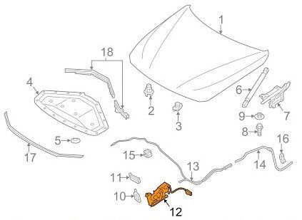 NEW OEM F30 F32 F20 BMW FRONT LOWER HOOD HATCH LOCK LATCH LEFT N/S WITH SWITCH 51237242548 - Image 2