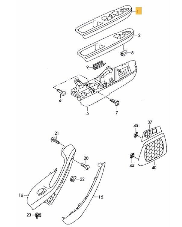 NEW GENUINE VW PASSAT B6 05-11 DOOR SWITCH PANEL TRIM BLACK LHD 3C1867171B1QB - Image 2