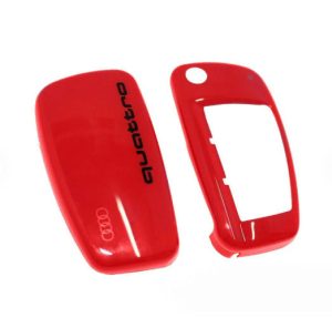 NEW GENUINE AUDI KEY FOB COVER QUATTRO DESIGN IN MISANO RED 8V0071208AZ3M