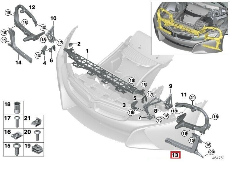 NEW GENUINE BMW i8 HEADLIGHT SUPPORT LEVER RIGHT SIDE O/S 51647339108 - Image 4
