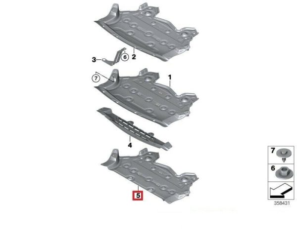 NEW GENUINE BMW X5 F15 X6 F16 UNDER ENGINE PROTECTIVE COVER SPLASH GUARD 51757290659 - Image 4