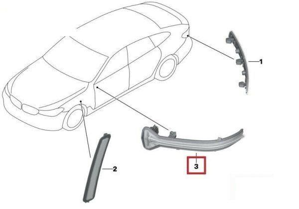 BMW NEW GENUINE 5 SERIES G30 G31 OUTER LEFT N/S MIRROR BLINKER REPEATER LED LHD 51167414649 - Image 4