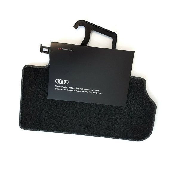2X NEW GENUINE AUDI Q5 SQ5 17+ REAR PREMIUM BLACK TEXTILE FLOOR MATS