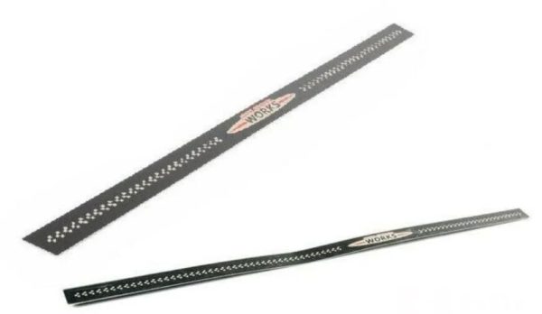 MINI NEW GENUINE CLUBMAN R55 JCW BLACK DOOR ENTRY STRIPS FOR PAIR SET LEFT RIGHT 51477406652 + 51477406651