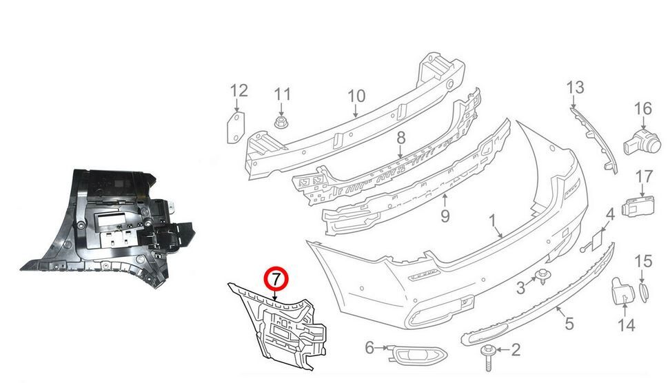 NEW GENUINE BMW 7 SERIES G11 G12 REAR BUMPER MOUNTING BRACKET RIGHT O/S 51127357148 - Image 4