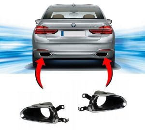NEW GENUINE BMW 7 SERIES G11 G12 REAR EXHAUST END PIPE TRIMS PAIR SET N/S + O/S 51127357149 + 51127357150
