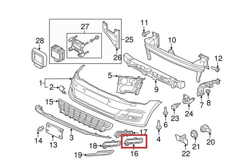 NEW GENUINE VOLKSWAGEN GOLF VII FOG LIGHT BEZEL FRONT RIGHTS O/S 5GM853212A9B9 - Image 4