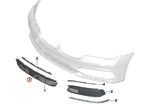 NEW GENUINE BMW 7 SERIES G11 G12 FRONT BUMPER CENTER GRILLE CAP 51117421934 - Image 4