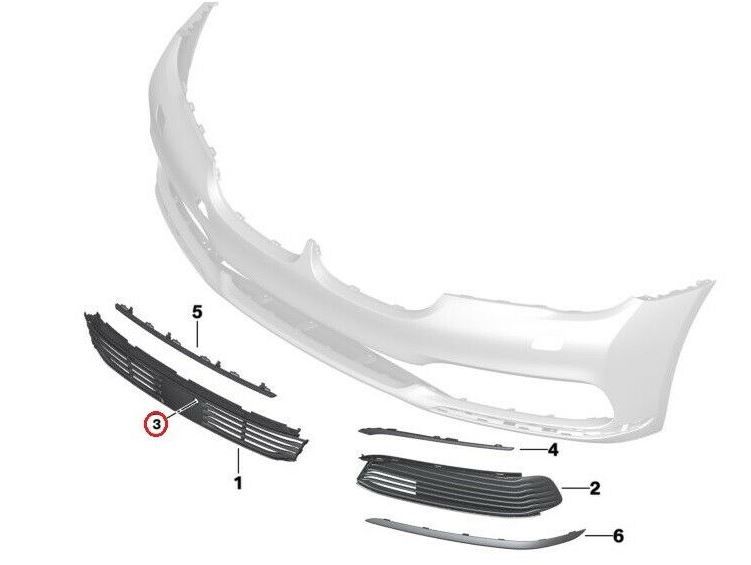 NEW GENUINE BMW 7 SERIES G11 G12 FRONT BUMPER CENTER GRILLE CAP 51117421934 - Image 4