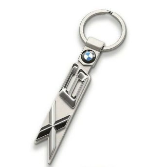 NEW GENUINE BMW X6 COLLECTION METAL CHROME KEY RING FOB 80272454661