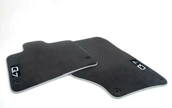 NEW GENUINE AUDI Q7 10-15 FRONT PREMIUM BLACK TEXTILE FLOOR MATS LHD 4L1061275PAMNO
