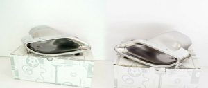NEW GENUINE MERCEDES BENZ C E CLASS W205 W207 EXHAUST TAIL PIPE COVERS PAIR SET A2054901227+A2054901127