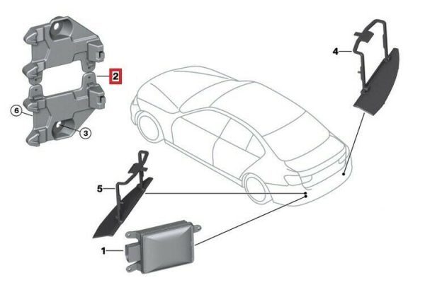 NEW GENUINE BMW 3 SERIES F30 F31 LANE CHANGE WARNING CONTROL UNIT HOLDER 6795928 - Image 3