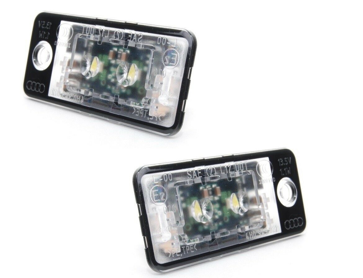 GENUINE AUDI A8 10-16 Q7 10-16 RIGHT LEFT LED LICENSE PLATE LIGHT ASSEMBLY SET 4H0943022 + 4H0943021