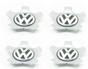 NEW GENUINE VOLKSWAGEN ALLOY WHEEL CENTER HUB CAPS DIAMOND SILVER 4PCS 3D0601149R8Z8