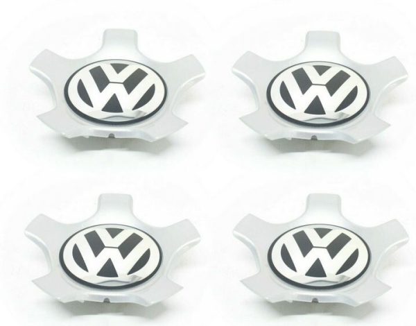 NEW GENUINE VOLKSWAGEN ALLOY WHEEL CENTER HUB CAPS DIAMOND SILVER 4PCS 3D0601149R8Z8