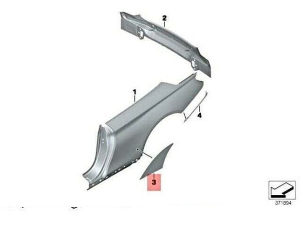 NEW GENUINE BMW M4 F82 LCI F83 PROTECTIVE FILM WHEEL ARCH LINER LEFT 51148065959 - Image 2