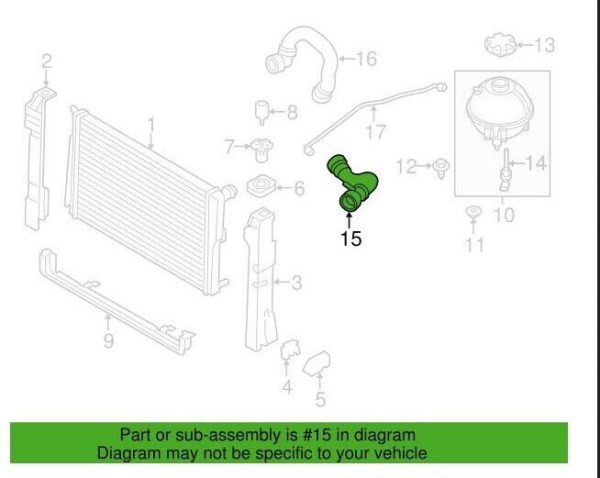 NEW GENUINE BMW X3 X4 F26 F25 UPPER RADIATOR COOLANT HOSE 17127646150 - Image 3